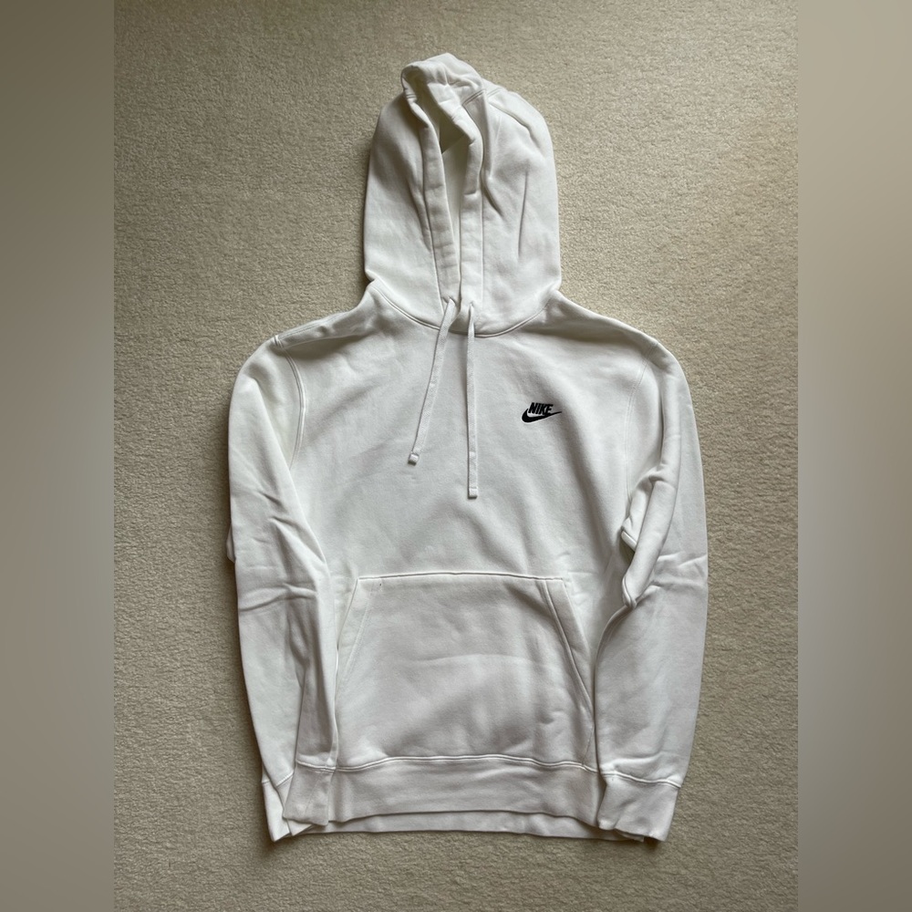 Men's Nike Sportswear Club Fleece Pullover Hoodie White Medium